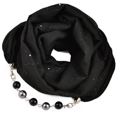 Cotton jewelry scarf - black