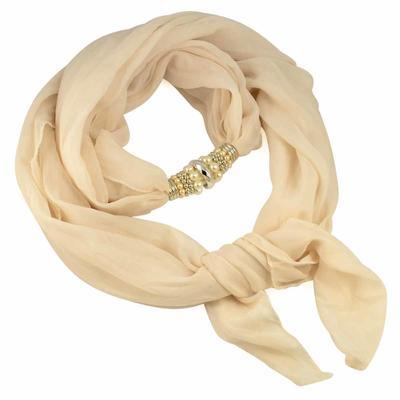 Jewelry scarf Bijoux Me - solid beige