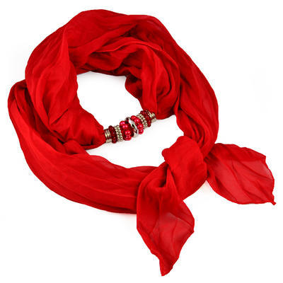 Jewelry scarf Bijoux Me - solid red