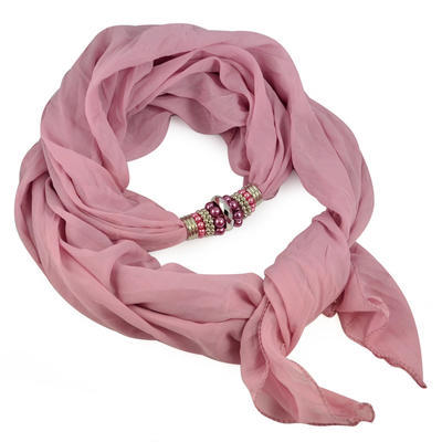 Jewelry scarf Bijoux Me - solid pink