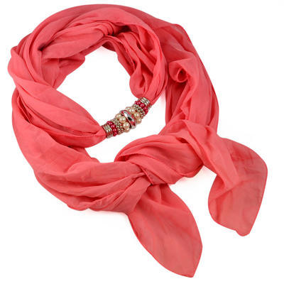 Jewelry scarf Bijoux Me - solid coral