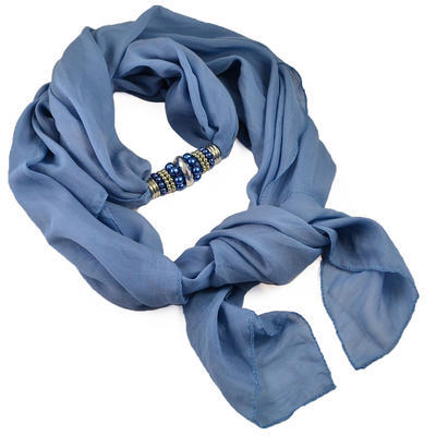 Jewelry scarf Bijoux Me - solid blue