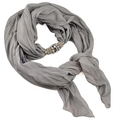 Jewelry scarf Bijoux Me - solid grey