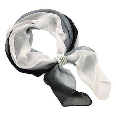 Jewelry scarf Melody - black and white - 1