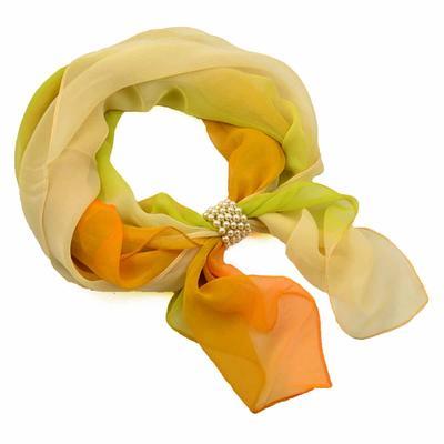 Jewelry scarf Melody - yellow and beige - 1