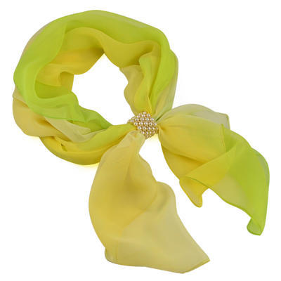 Jewelry scarf Melody - green and yellow - 1