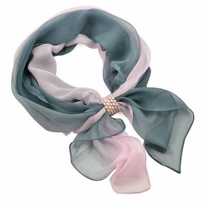 Jewelry scarf Melody - grey and pink - 1