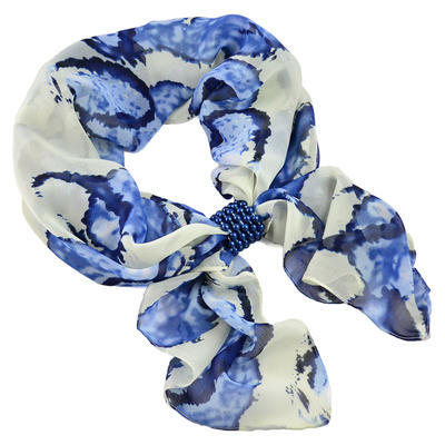 Jewelry scarf Melody - blue and white - 1
