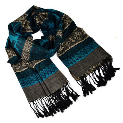 Classic cashmere scarf 69cz002-32 - turquoise - 1