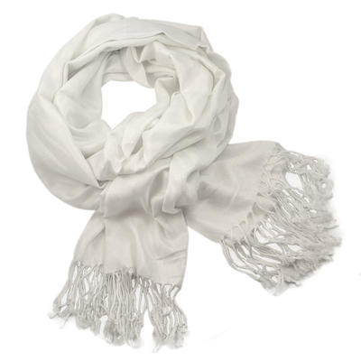 Classic cashmere scarf - white - 1