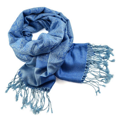 Classic cashmere scarf - blue - 1