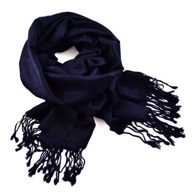 Classic cashmere scarf - dark blue