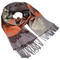 Classic warm scarf - brown and orange - 1/2
