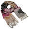 Classic warm scarf - brown and wine red - 1/2