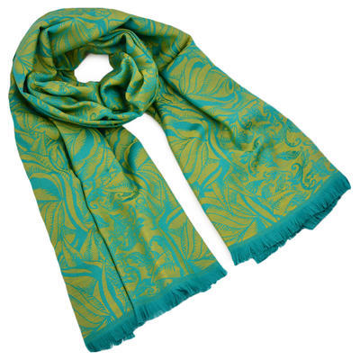 Classic warm scarf - brown and green - 1