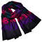 Classic warm scarf - black and violet - 1/2
