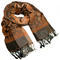 Classic warm scarf - grey and orange - 1/2