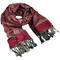 Classic warm scarf - grey and dark red - 1/2