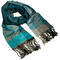 Classic warm scarf - grey and turquoise - 1/2