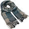 Classic warm scarf - grey and green - 1/2