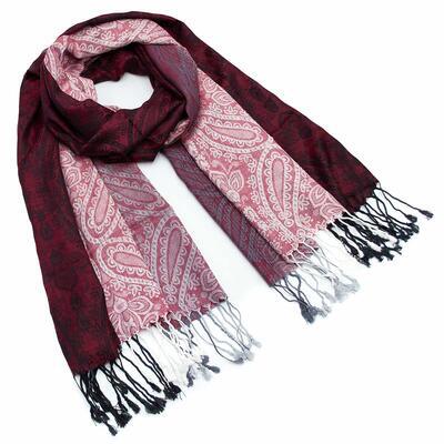 Classic warm scarf - red and white - 1