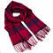 Classic winter scarf - dark red and blue - 1/2