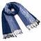 Classic warm scarf - blue and white - 1/2