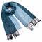 Classic warm scarf - turquoise and white - 1/2