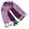 Classic warm scarf - violet and white - 1/2