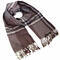 Classic warm scarf - brown and beige - 1/2