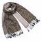 Classic warm scarf - brown and white - 1/2
