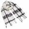 Classic winter scarf - white and black - 1/2