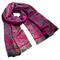 Classic warm double-sided scarf - grey and fuchsia pink - 1/3