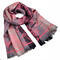 Classic warm double-sided scarf - grey and coral pink - 1/3