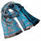 Classic warm double-sided scarf - grey and turquoise - 1/3