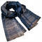 Classic warm double-sided scarf - brown and blue - 1/3