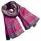 Classic warm double-sided scarf - grey and fuchsia pink - 1/3