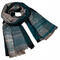 Classic warm double-sided scarf - grey and dark green - 1/3