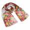 Classic women's scarf - white and red with floral print - 1/2