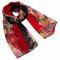 Classic women's scarf - red and black with floral print - 1/2
