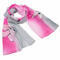Classic women's scarf - pink and grey - 1/2