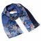 Classic women's scarf - blue with floral print - 1/2