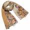 Classic women's scarf - brown with floral print - 1/2