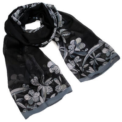Classic women's scarf - black and white