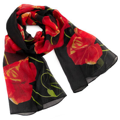 Classic women's scarf - black and red