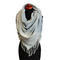 Blanket square scarf - white and grey - 1/2