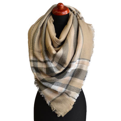 Blanket square scarf - beige - 1