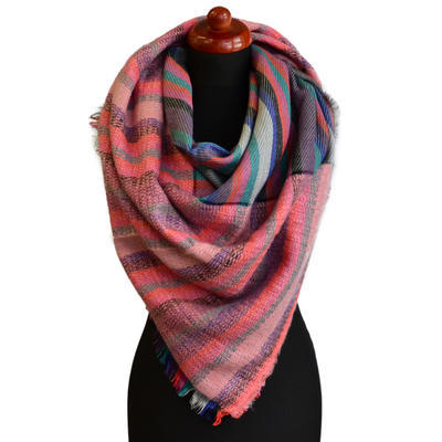 Blanket square scarf - pink - 1