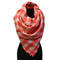 Blanket square scarf - coral and white - 1/2