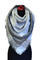 Blanket square scarf - grey and white - 1/2